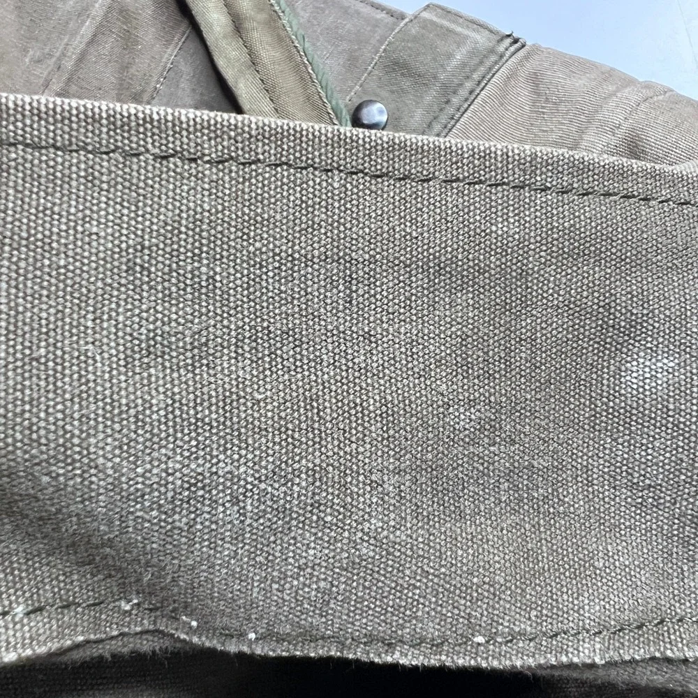 Vintage Military Canvas Duffle Bag Backpack Olive Drab Sea Bag Dollinger ID